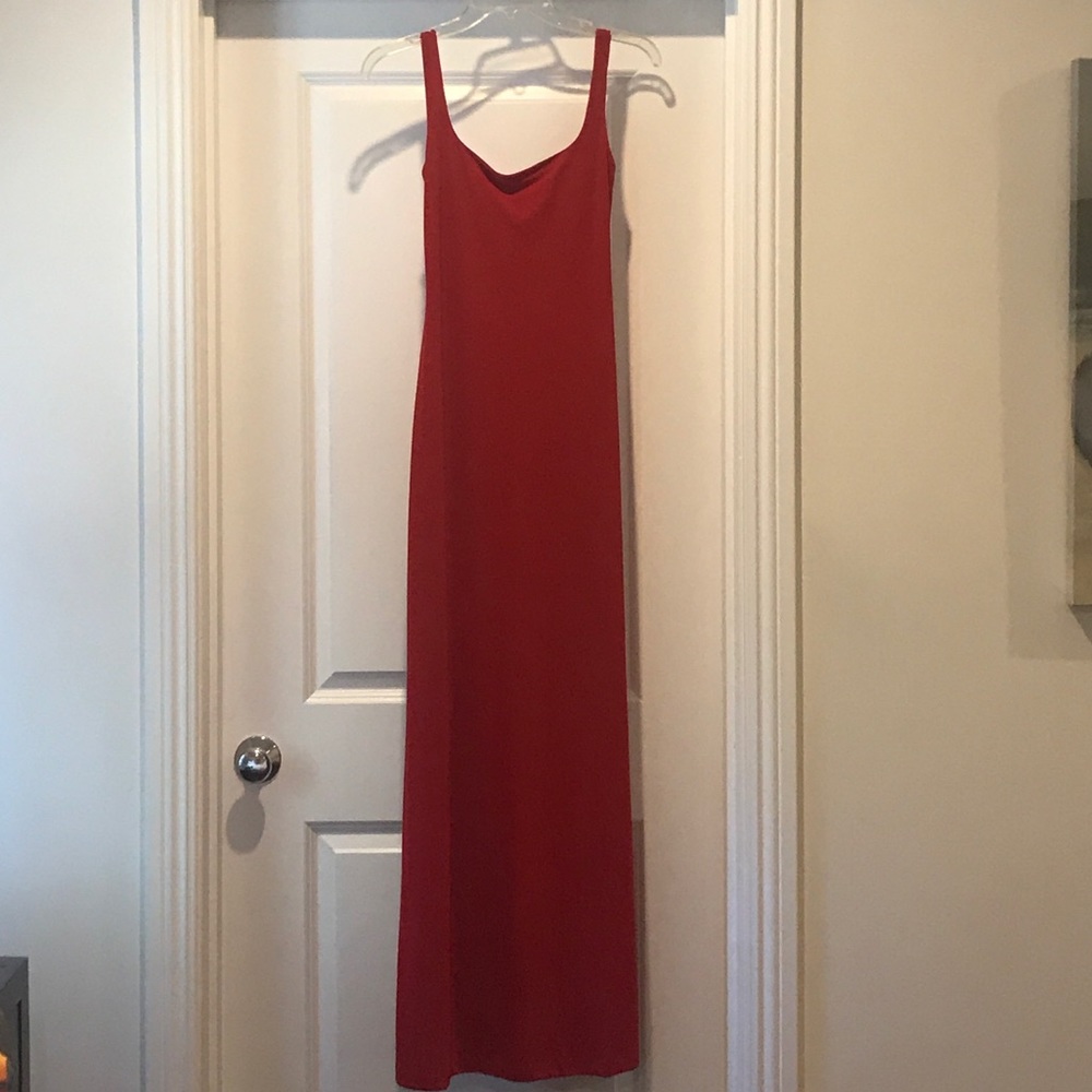Long red Laundry dress